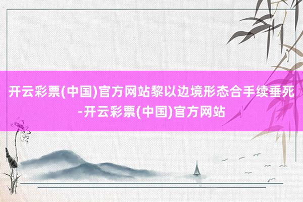 开云彩票(中国)官方网站黎以边境形态合手续垂死-开云彩票(中国)官方网站