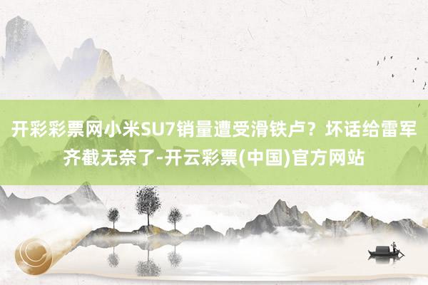 开彩彩票网小米SU7销量遭受滑铁卢？坏话给雷军齐截无奈了-开云彩票(中国)官方网站