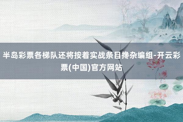 半岛彩票各梯队还将按着实战条目搀杂编组-开云彩票(中国)官方网站