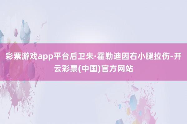 彩票游戏app平台后卫朱·霍勒迪因右小腿拉伤-开云彩票(中国)官方网站