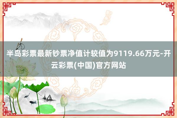 半岛彩票最新钞票净值计较值为9119.66万元-开云彩票(中国)官方网站